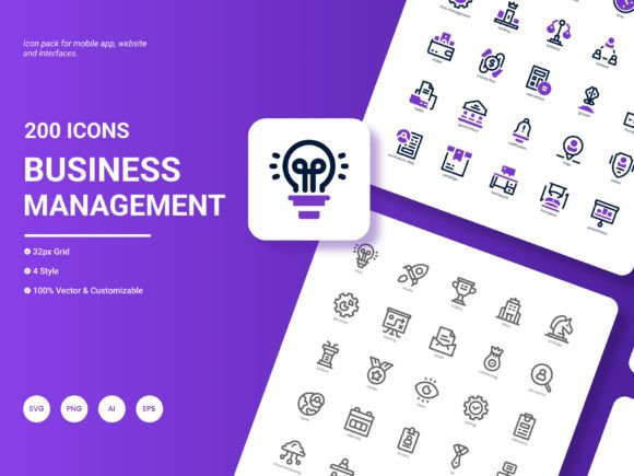 Business Management Icon Pack: A Versatile Tool for Modern Design