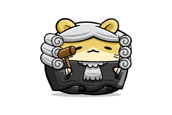 Cute Hamster Judge Cartoon Vector