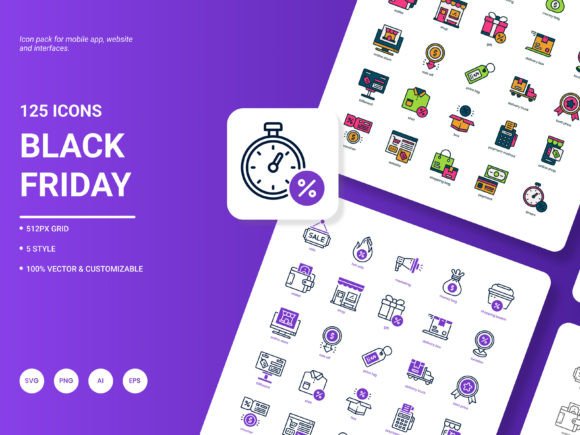 Enhance Your Design with the Black Friday Icon Pack