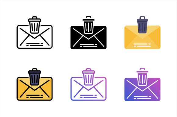 Enhance Your Projects with Versatile Trash Mail Icons
