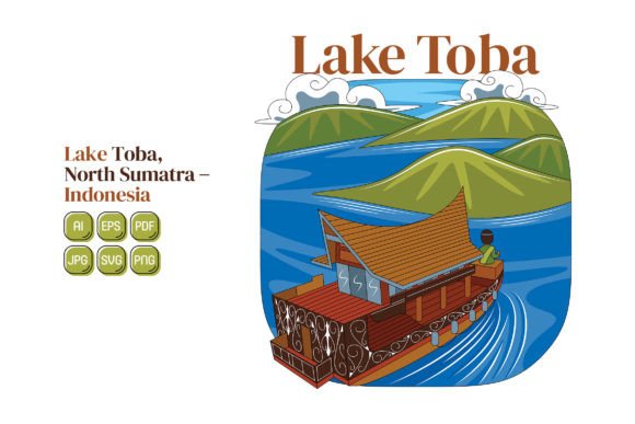 Explore Creative Possibilities with Lake Toba Vector Illustration