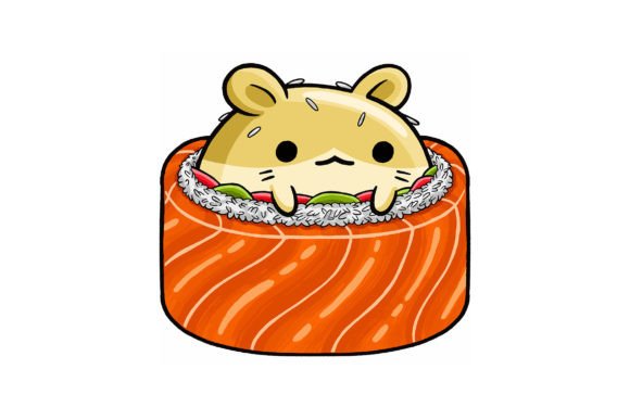 Strategic Use of Cute Hamster Wearing Sushi Vector 01 for Business and Creative Projects