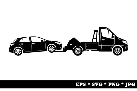 Tow Truck Silhouette: A Versatile Vector Asset for Your Creative Projects