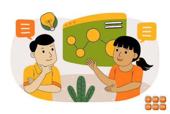 Unlocking Creativity with Teamwork Vector Illustration 07